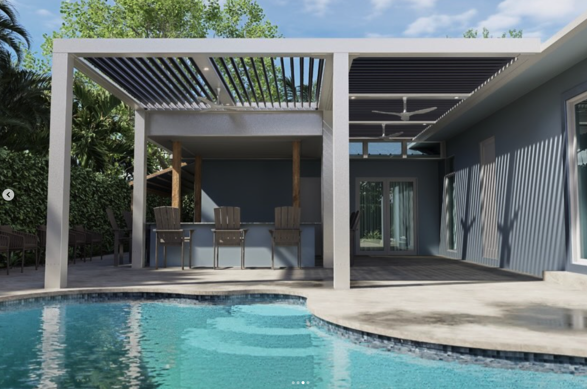 Before — bare pool and empty patio slab