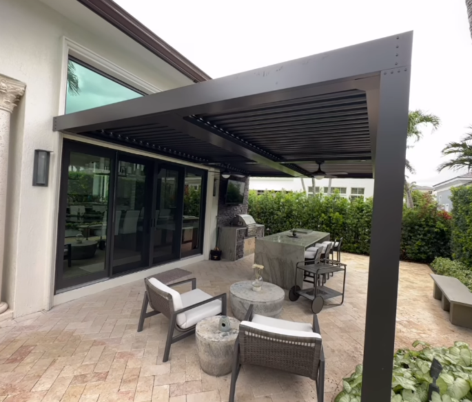 Aluminum pergola · Patio